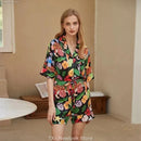 [Pink Dessert Dog] Summer Short-sleeved Pajamas Women's Ice Silk Thin Loose Large Size Home Clothes Two-piece Suit