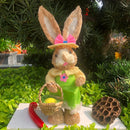 Cute Straw Rabbits Bunny Standing Decorations w/Carrots for Easter Party Home Garden Wedding Ornament Photo Props Crafts