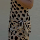 Polka Dots Print Detachable Scarf Sling Dress 2026 New Ladies Slim V-neck Spaghetti Strap Long Robes Women's Beach Dresses