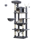 Sturdy Multi-Level Cat Tree Tower with Natural Sisal Scratching Posts,Cozy Hammock&Condo, Large Top Perch, and Fun Dangling Ball