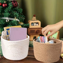 Cute Storage Baskets Desktop Sundries Storage Basket Cosmetics Snack Porch Hand-Woven Cotton Thread Basket Stylish Home Decor