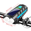 Solar Power LED Bicycle Light USB Rechargeable MTB Road Bike Front Lamp 2400mAh High Beam Bicycle Flashlight Bicycle Accessories