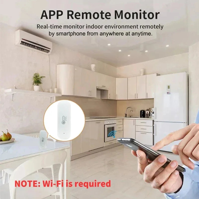 Tuya WiFi Temperature and Humidity Sensor Indoor Smart Thermometer Monitor For Alexa Google Home Voice APP Remote Control