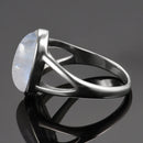 925 Sterling Silver Ring Natural Moonstone Jewelry Rings Gemstone Vintage Jewelry for Women Men Girls Gift Luxury