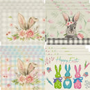 2024 Easter Rabbit Table Runner Linen Bunny Dining Table Cloth Placemat Spring Holiday Happy Easter Decoration for Home Kitchen