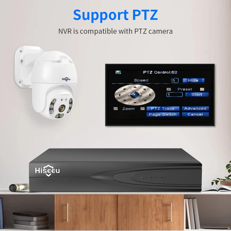 Hiseeu H.265+ IP CCTV Security Surveillance Camera NVR Video Audio Recorder 8CH 16CH 32CH 4K 8MP 5MP 4MP Motion Detection Metal