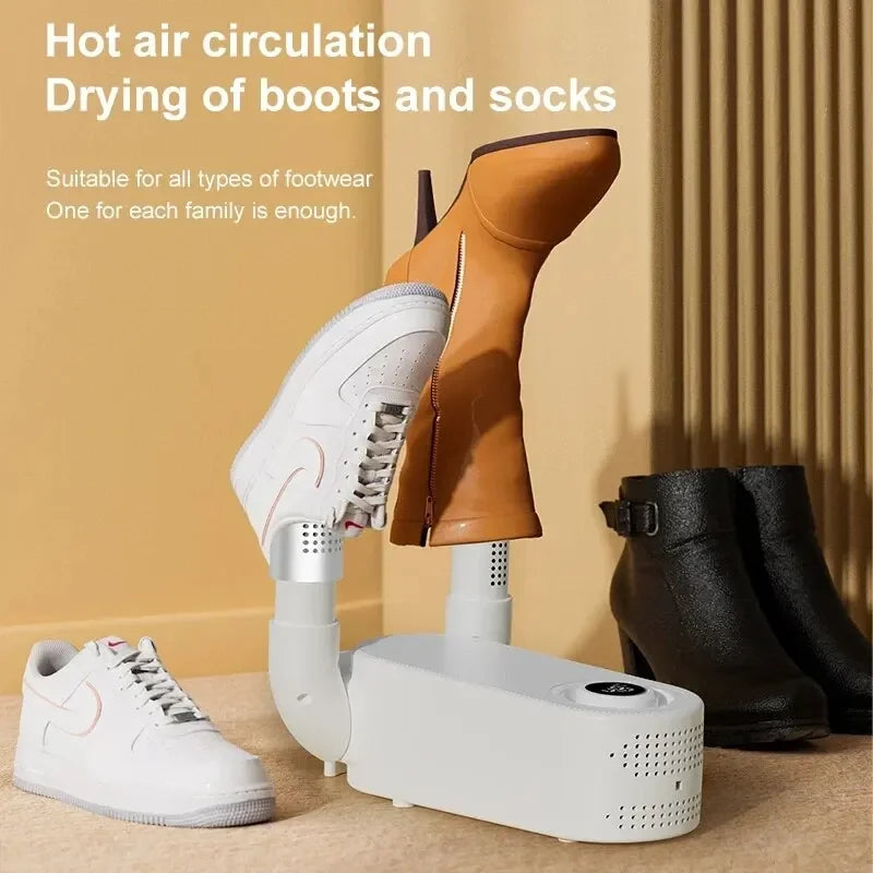 Portable Boot Shoe Dryer and Warmer with 24-Hour Delay Timer, Auto-off Timer, Folding Design