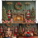 Santa Claus Workshop Backdrops Kids Family Photography Props Magic Christmas Fireplace Gifts Wreath Xmas Trees Backgrounds