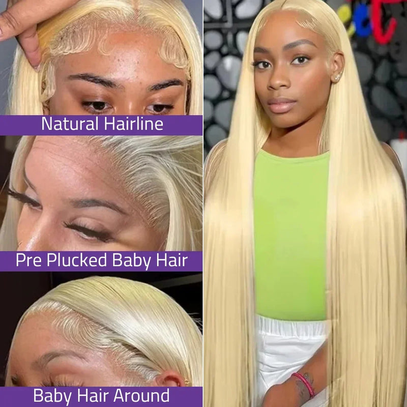 Blonde 613 HD Lace Closure Front Wigs 13x6 Hd Lace Frontal Human Hair Wig Bone Straight Honey Colored Human Hair for Black Women