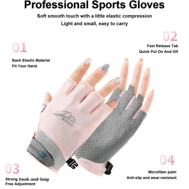Premium Fishing Gloves - UV Protection, Breathable Mesh & Non-Slip Grip for All-Day Comfort，for Cycling,Hiking,Camping