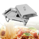 7.5L 2 Pans Buffet Stainless Steel Folding Stove Double Grid Dining Stove Food Heater Plate Self-Service  Tableware