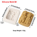 Easter Rabbit Silicone Soap Mold Bunny with Flower Round Silicone Molds Diy Cake Decorative Mousse Baking Tool Festival Gifts