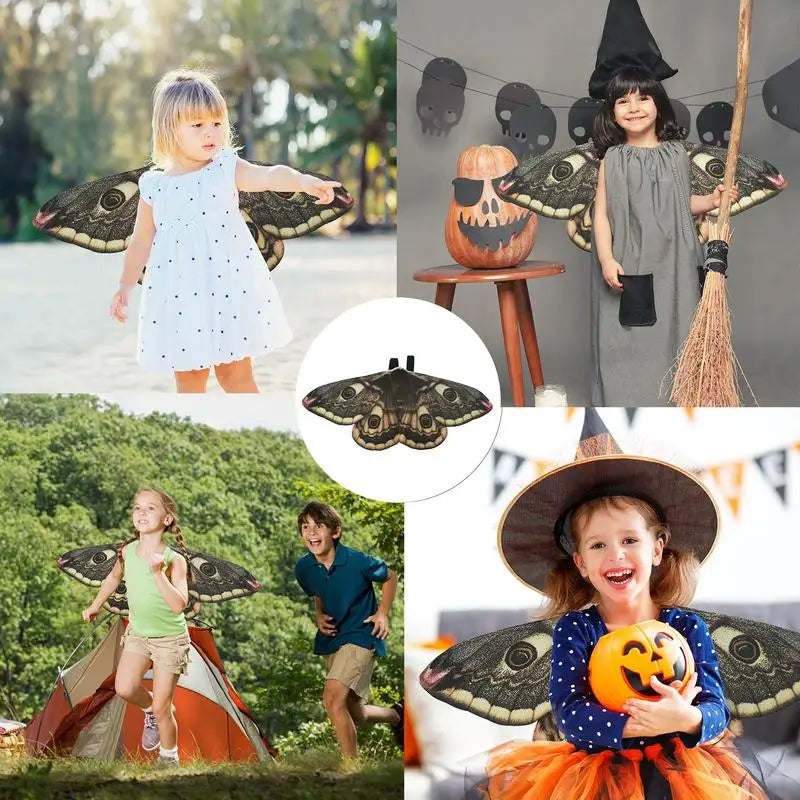 Kids Moth Wings Moth Wings Costume Cloak Shawl Butterfly Shawl Moth Cape For Girls Moth-Wings Dress-Up Pretend Play Party Favors