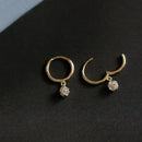 925 Silber Nadel Kristall Zirkon Goldene Runde Ohrringe Geometrische Blume Strass Creolen Klassische Ohrringe Schmuck Partygeschenke