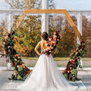 Hexagon Wooden Wedding Arch Frame Heavy Duty Flower Backdrop Stand