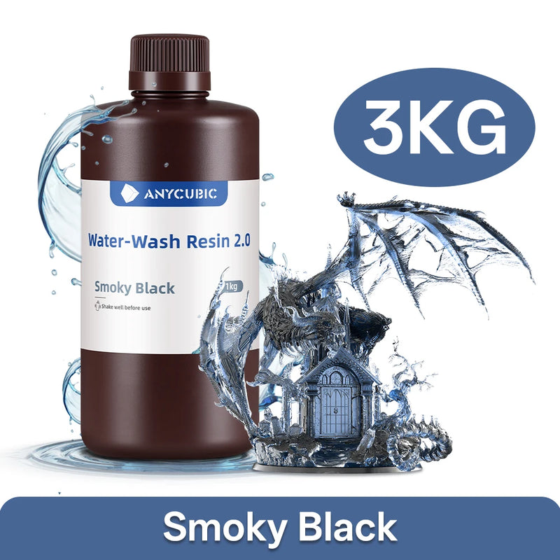 ANYCUBIC Water-Wash Resin 3kg High Precision Low Odor Low Viscosity 3D Printing Standard Photopolymer For LCD 3D Printer