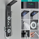 LED Light Shower System Bath Shower Column Black Rain Waterfall Shower Panel Bidet Faucet with Handshower Massage Jets Spout