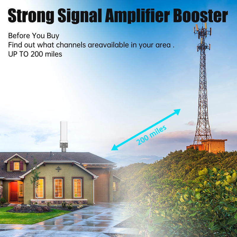 4K Digital HD TV Antenna 35dBi Outdoor Free HDTV Channel 6000 Miles Long Range Signal Amplifier for ATSC/DVB-T/DMB-T/ISDB-T