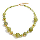 Yhpup New Arrivals Simulated Pearls Resin Acrylic Round Beads Chain Handmade Necklace Stainless Steel Trendy Jewelry Waterproof