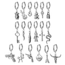 Gothic Punk Stainless Steel Cross Lock Key Snake Scorpion Hoop Earrings For Women And Man Piercing Jewelry Party Wholesale