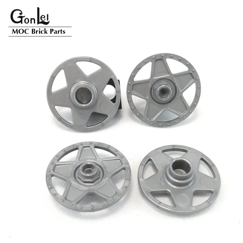 4Pcs/lot 19215 Wheel Cover 5 Spoke Thick with Edge Bolts Building Block Parts fit for 10248 F40 Cars Wheels 56145 Bricks Toys