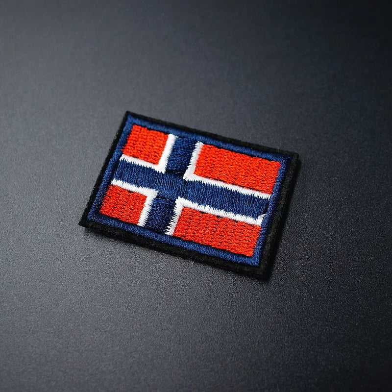 Norway (Size:3.0X4.0cm) Embroidered Patch Iron on Sewing Applique Cute Fabric Clothes Shoes Bag DIY Decoration