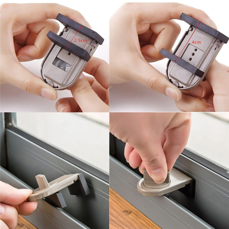 Adjustable Sliding Children Safety Lock Doors Windows Restrictor Window Security Key Lock Child Anti-theft Door Stopper