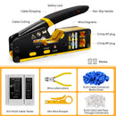 DayPlus Pass Through RJ45 Crimp Tool Kit Ethernet Crimper CAT5 Cat5e Cat6 Crimping Tool Kit 3 IN 1 - Crimp Cutting Peeling