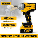 Dewalt DCF892 High Torque Brushless Wireless Impact Wrench 20V Battery Electric Tool 812N.m Powerful Portable Torque Wrench