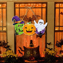 Halloween Ghost Face Pumpkin Door Hanging Bat Witch Hat Door Sign Pendant Ghost Festival Scene Layout Halloween Party Decor