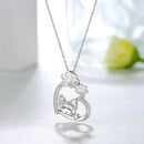 Creative Cute Dog Paw Heart Shaped Yorkshire Pendant Necklace for Women Fashion Animal Pet Jewelry Accessories Dog Lovers Gift