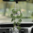 Boho Car Plant Crochet Hanging Basket, Hanging Plant for Car Decor