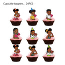 Pink Black Girl Gracies Birthday Party Decorations Corner Party Favors Tablecloth Cups Plates Baby Shower supplies Free Shipping