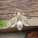 Art Deco Pin Jewelry Wholesale Vintage Cute Crystal Pearl Insect Queen Honeybee Bumble Honey Bee Brooch for Women Backpack Cloth