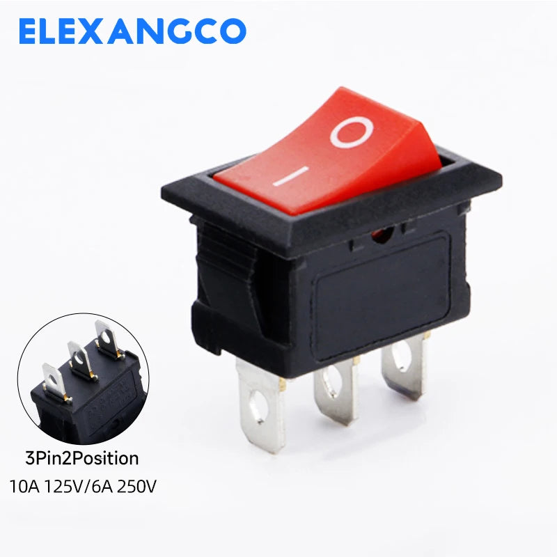 5 PCS/LOT 12Models KCD1 Series  21*15mm 3/4/6Pin Boat Car Rocker Switches 6A/250VAC 10A/125V AC With Red Green Lamp Switch