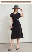 AMII Minimalist Summer Casual Dress for Women 2025 Solid Round Neck Sleeveless Dresses Lady Fashion Slim Straight Skirt 12512031