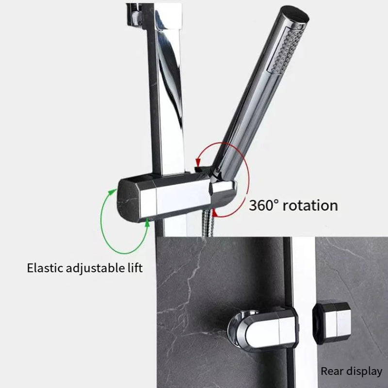 Adjustable Shower Brackets Universal 15mm-30mm Shower Rail Head Slider Bar Holders Lifting Rod Clamp Holder Replacement Brackets