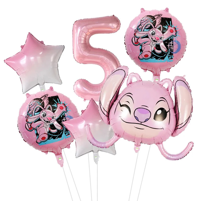 6pcs Disney Lilo & Stitch Party Balloons Stitch 32" Number Balloon set Baby Shower Birthday Party Decorations Kids Toy Gifts