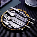 Bright Silver 18/10 Stainless Steel Luxury Cutlery Dinnerware Tableware Knife Spoon Fork Chopsticks Flatware Set Dishwasher Safe
