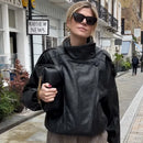 The Rebel Crop | Women's Cropped Leather Bomber Jacket