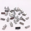 50pcs 10mm Metal Crimp End Fold Over Clasps Cord End Clips KC Gold /dull Silver/Bronze/silver/GunBlack Plated DIY Jewelry Making