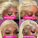 40Inch Straight Blonde 613 Blonde Human Hair Lace Frontal Wig 13x6 Transparent Blonde Lace Front Wigs Pre Plucked Human Hair Wig