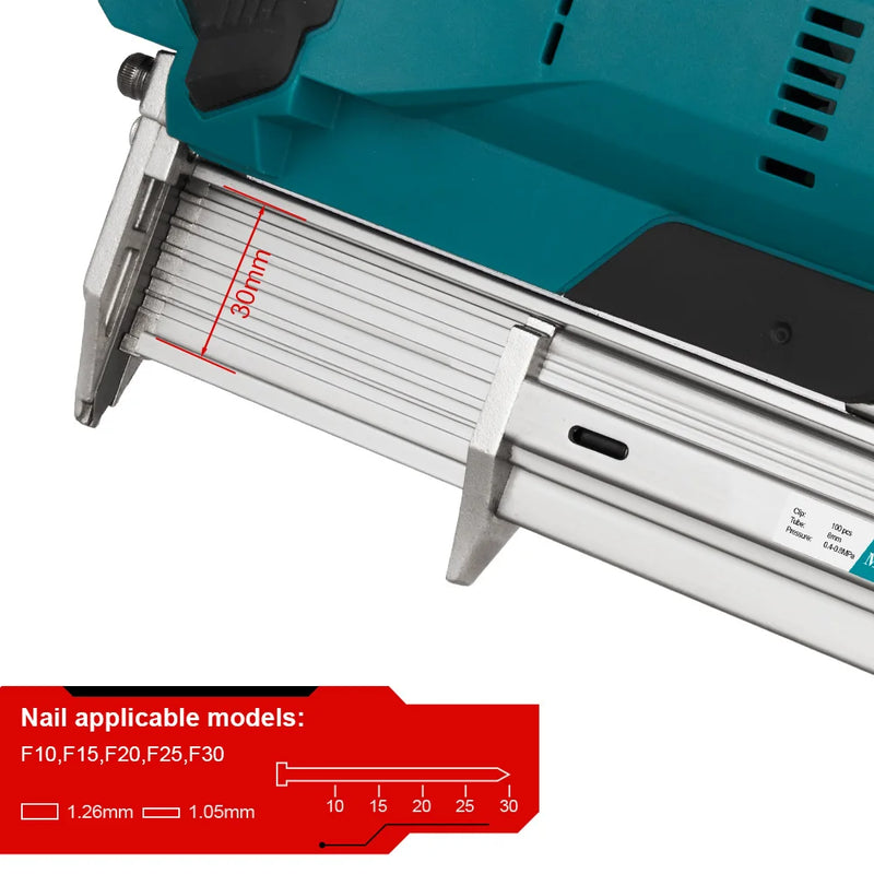 ONEVAN F30G 30MM Brushless Electric Nail Gun Cordless Stapler Nailer Lithium Battery Nailing Power Tool For Makita Battery Pin
