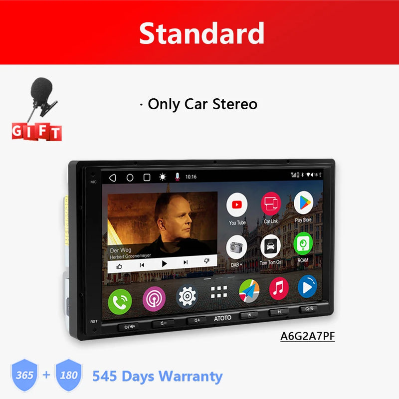 ATOTO Android 7 Inch Car Stereo Wireless CarPlay/Android Auto 1024x600 HD Screen GPS DVR Input Backup Camera Bluetooth FM WiFi