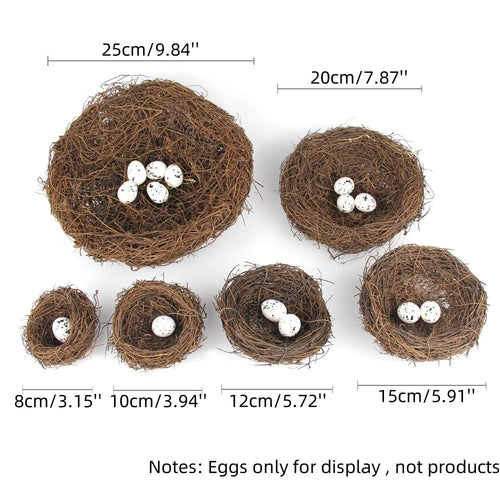 Künstliche Rattan runde Nestkäfige Ostereieraufbewahrung simuliertes Vogelnest Osterparty Baumschmuck DIY Bastel Vogelhaus
