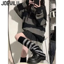 Striped Contrasting Sweater Women's Long Sleeve Knitted Sweatshirt Korean Fashion Streetwear Pullover Autumn New Casual Jumper