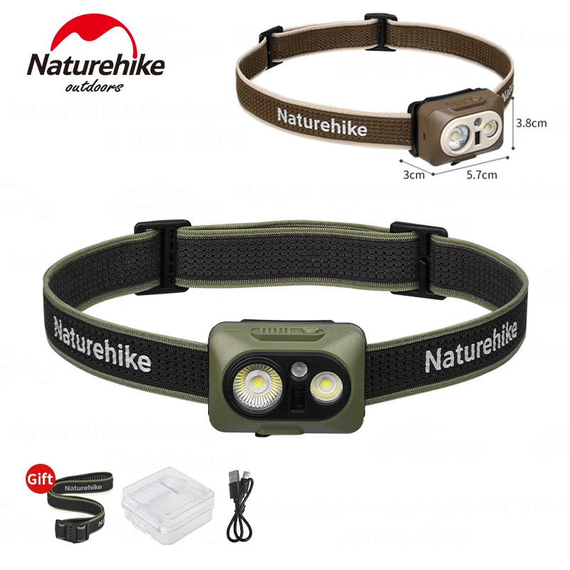 Naturehike Ultralight Headlamp Waterproof SOS Emergency Red Light 84g Rechargeable Outdoor Camping Fishing Headlight Portable