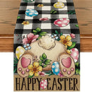 2024 Easter Rabbit Table Runner Linen Bunny Dining Table Cloth Placemat Spring Holiday Happy Easter Decoration For Home Kitchen