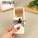 Wooden Prank Trick Practical Joke Home Scare Toy Box Gag Spider Kid Parents Friend Funny Play Joke Gift Box Car Decoration