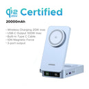 UGREEN 100W Magnetic Power Bank 20000mAh Portable PD 2-IN-1 Wireless Fast Charging PowerBank for MagSafe Qi2 25W Power Station